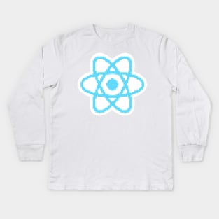 Pixel React JS logo Kids Long Sleeve T-Shirt